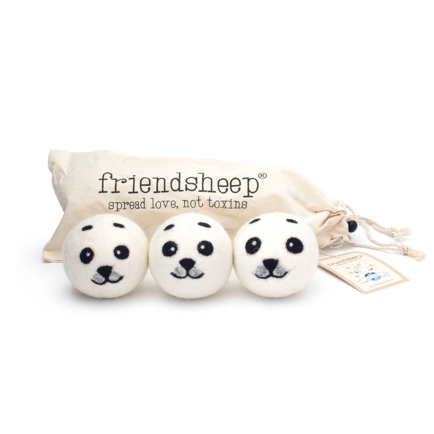 Eco Dryer Balls - Critter Collection - Friendsheep - 3-Pack - Reusable, Plastic-Free, Sustainable