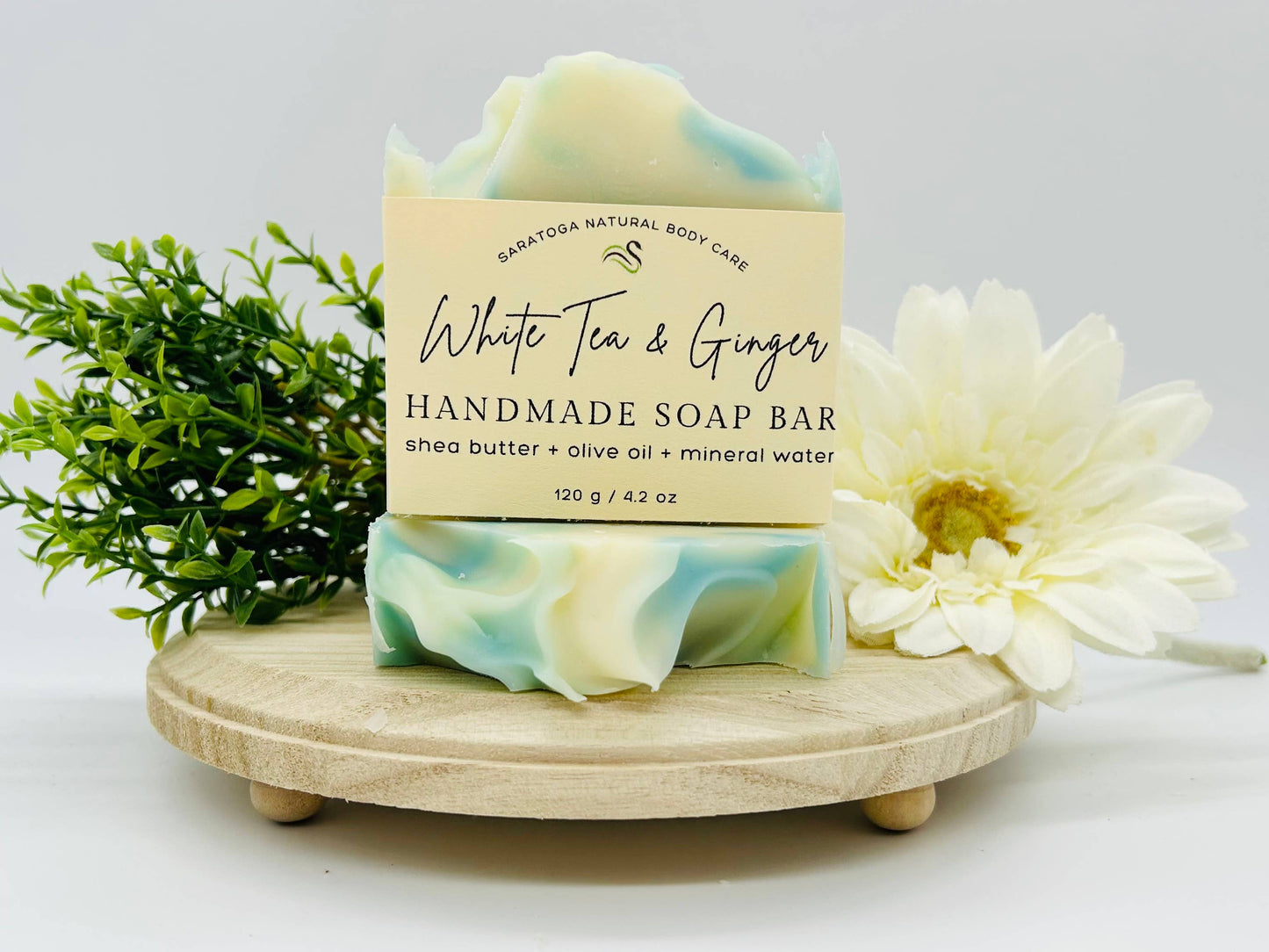 White Tea Ginger Handmade Soap Bar VEGAN COLD PROCESS-Respectful Goods