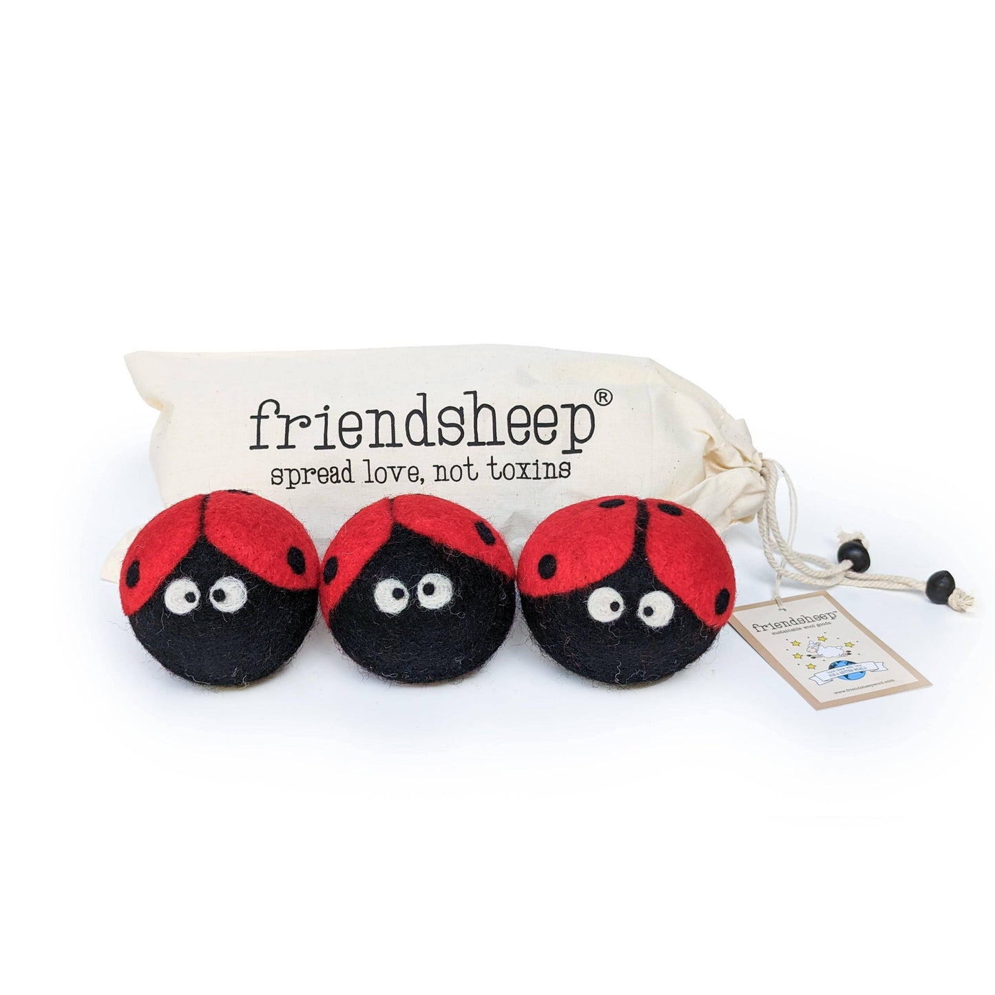 Ladybug Trio Eco Dryer Balls - Set of 3-Respectful Goods