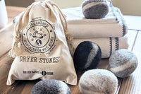 Laundry Dryer Stones - Reusable - Friendsheep - 5 Jumbo Wool Stones - Plastic-Free, Handmade, Zero-Waste - Set