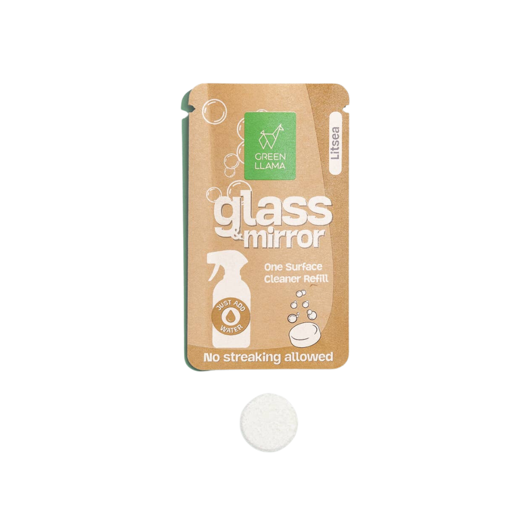 Glass & Mirror Cleaner Refill Tablets - Single Pack - Litsea Cubeba Fragrance - Eco-Friendly, Non-Toxic, Biodegradable