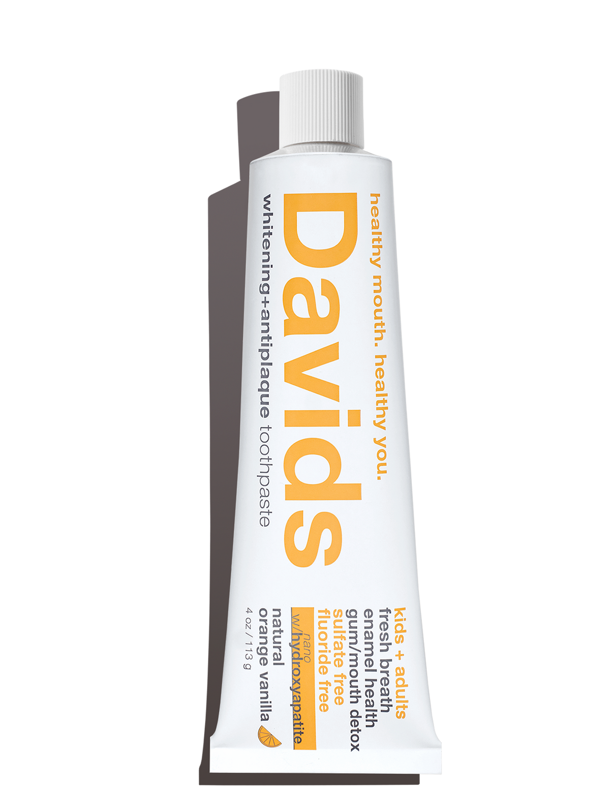 Davids kids + adults nano-hydroxyapatite premium toothpaste / orange vanilla-Respectful Goods