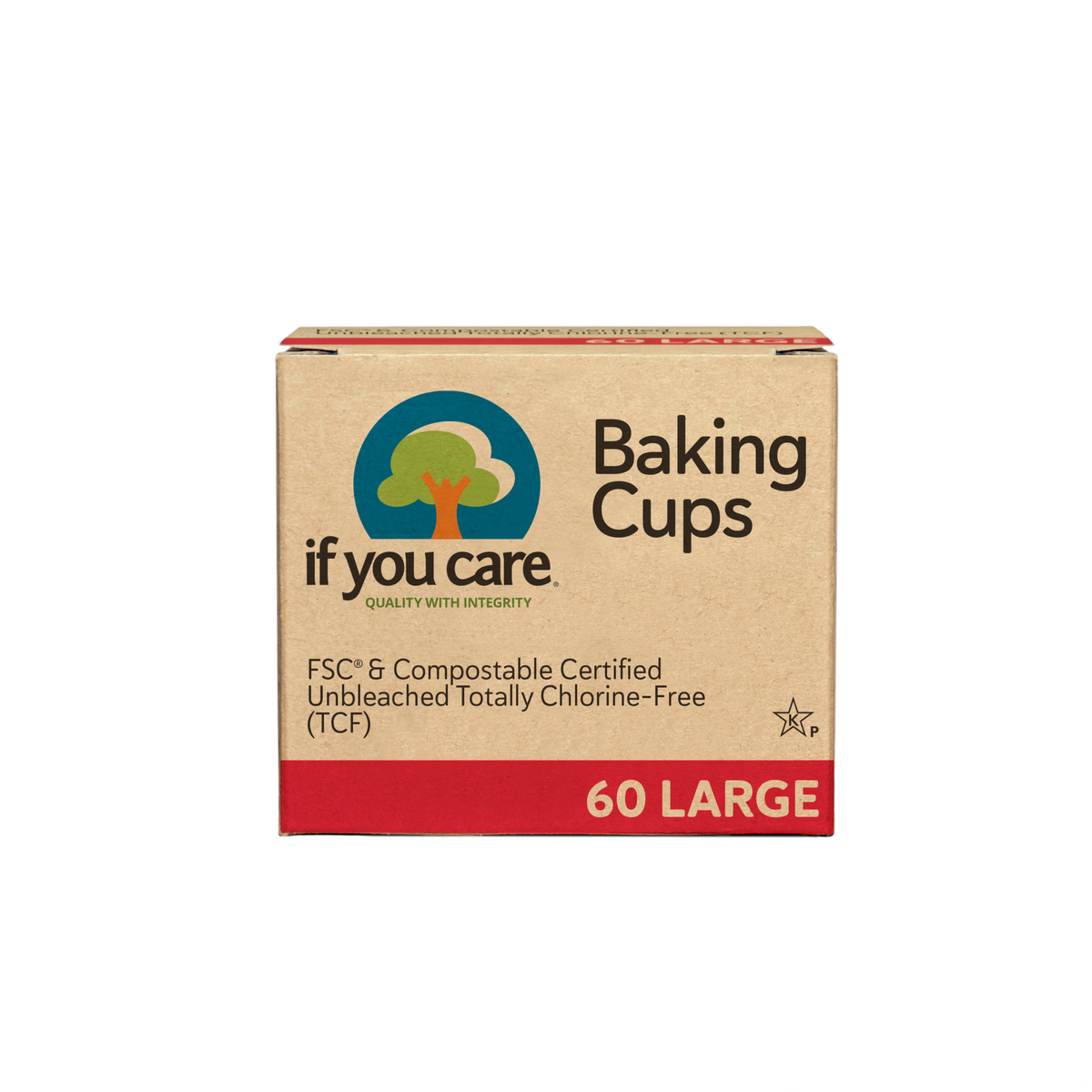 Reliable Non-Stick Baking - Baking Accessories - Large Baking Cups - If You Care - 60 Cups - Unbleached, FSC Certified, Chlorine-Free