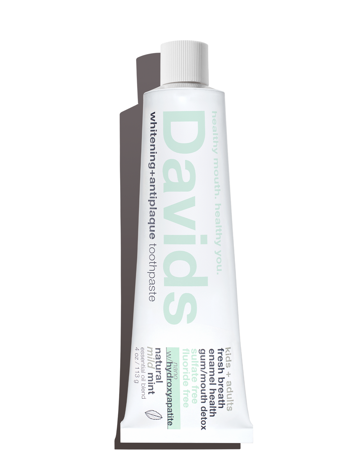 Davids kids + adults nano-hydroxyapatite premium toothpaste / mild mint / 4 oz-Respectful Goods