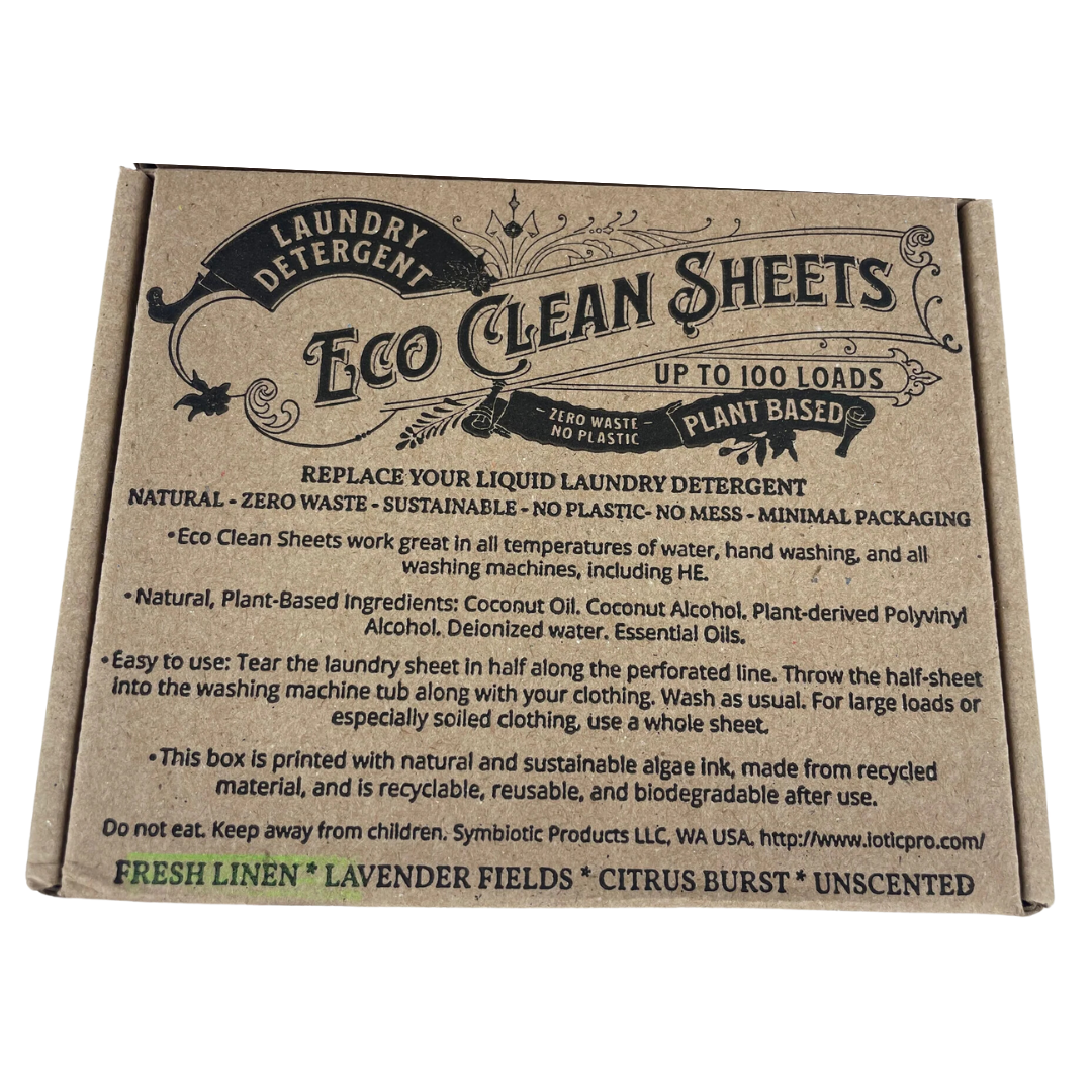 Laundry Detergent Sheets - Symbiotic Products LLC - 50 Sheets per Box - 6 Scents - Plant-Based, Biodegradable, Various Scents