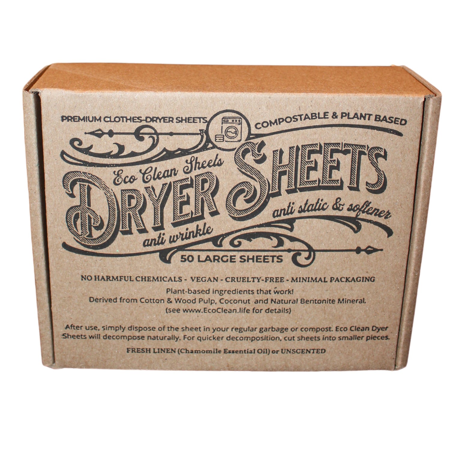 Dryer Sheets - Eco Clean -Retail packaged - 50 LG Sheets-Respectful Goods