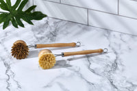 Dish Brush Long Handle Medium Bristles - Bamboo Wood - Single-Respectful Goods