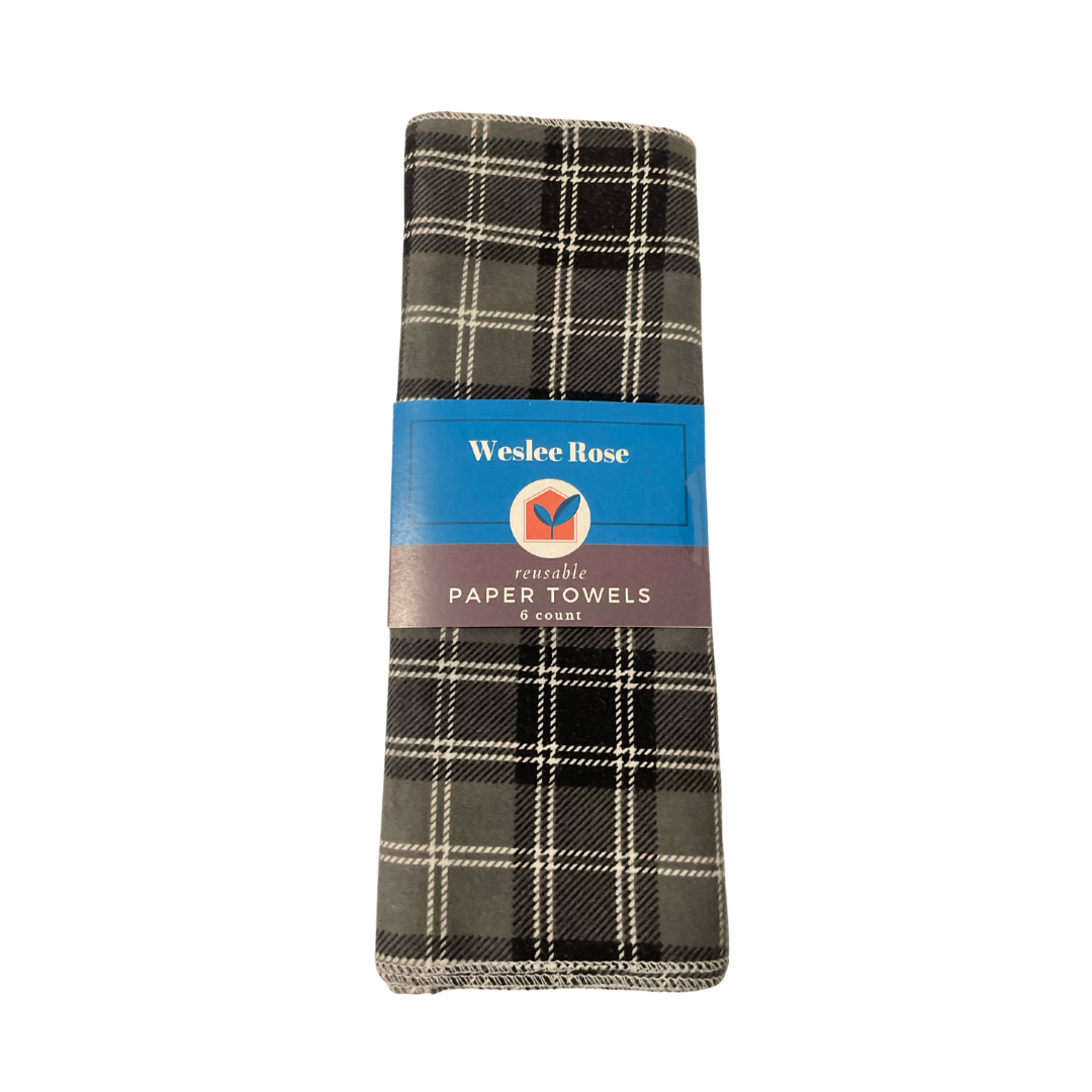 Reusable Paper Towels - Weslee Rose - 6. Cloths per Pack - 100% Cotton Flannel, Assorted Colors and Patterns