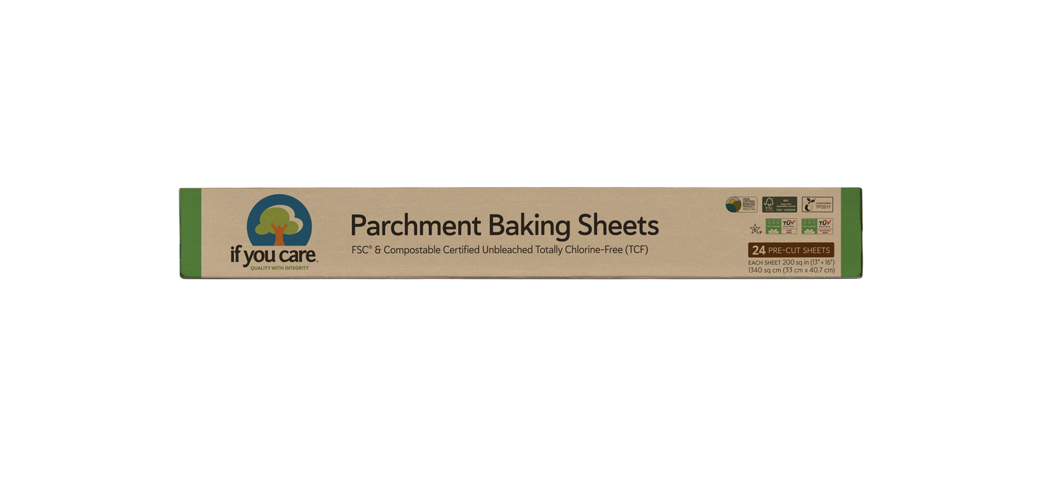 Grease-Free Baking Made Easy - Baking Paper - FSC Certified Parchment Baking Sheets - If You Care - 24 Sheets - Unbleached, Pre-Cut, Chlorine-Free