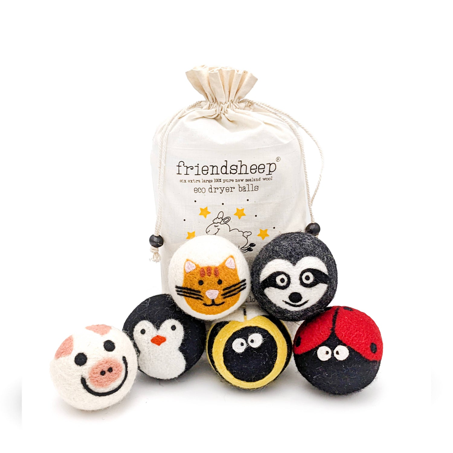 Eco Dryer Balls - Critter Camp - Set of 6-Respectful Goods