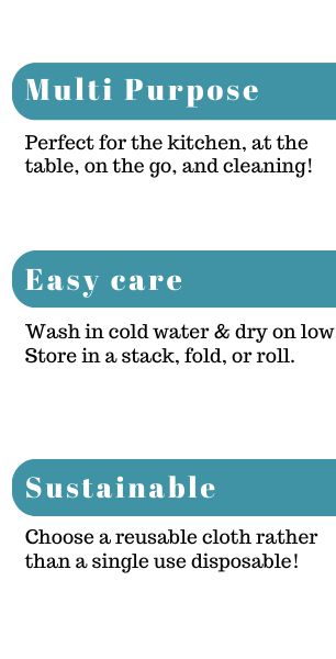 Non-Paper Towels - Reusable - 6 Towels - Single Pack-Respectful Goods