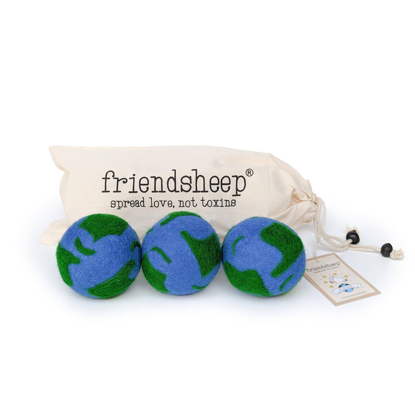 Eco Dryer Balls - Critter Collection - Friendsheep - 3-Pack - Reusable, Plastic-Free, Sustainable