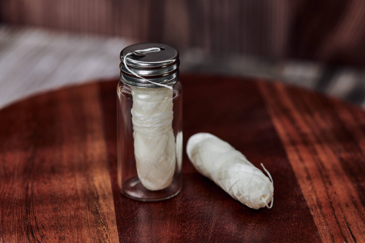 Dental Floss - Biodegradable Bamboo - Bundle (Glass Jar + 2 Refills)-Respectful Goods