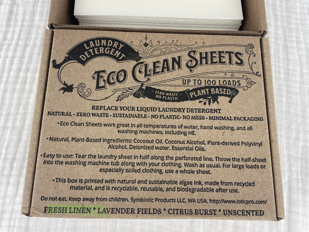 Laundry Detergent Sheets - Symbiotic Products LLC - 50 Sheets per Box - 6 Scents - Plant-Based, Biodegradable, Various Scents
