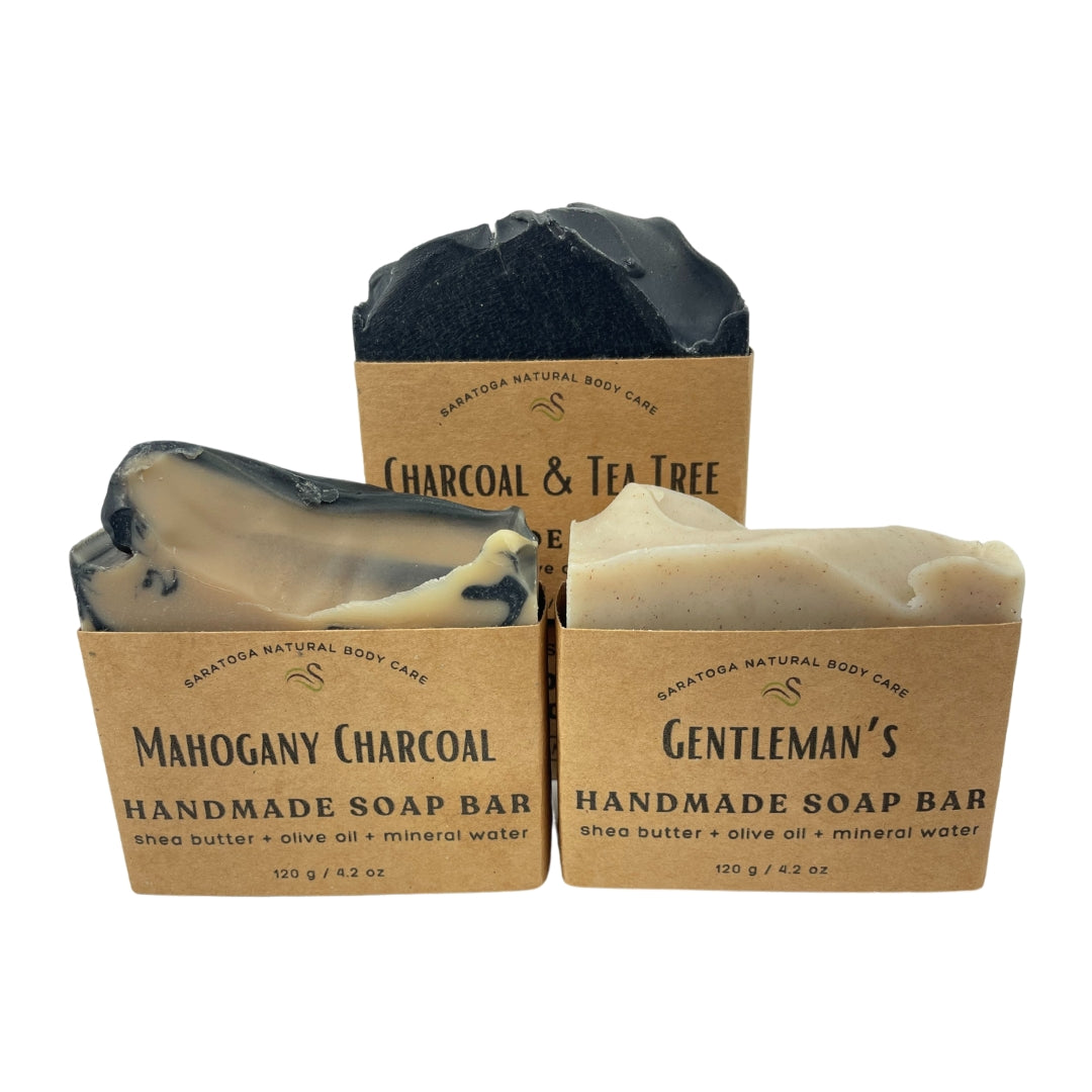Handmade Soap - 4.5 oz Bar - 3 Masculine Scents - Vegan, Palm Oil-Free, Plastic-Free Packaging
