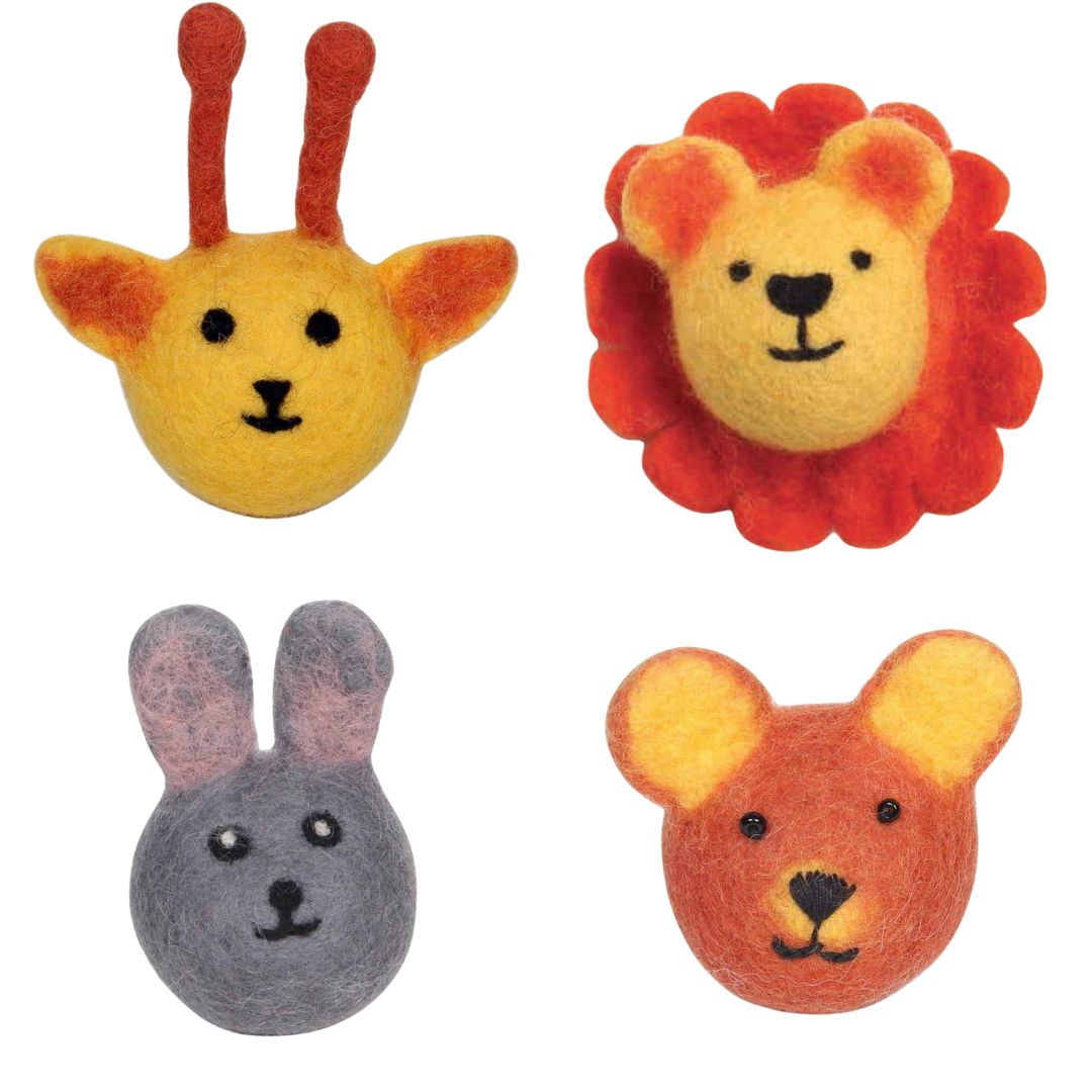 Eco Pet Toys - Assorted Designs - Friendsheep - 4 Handmade Wool Toys - Sustainable, Plastic-Free, Fair Trade