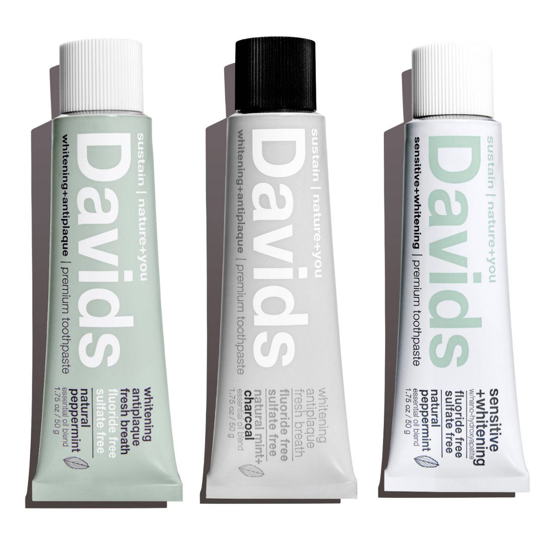 Travel Toothpaste - Davids - TSA-Approved 1.75 oz Tube - Fluoride-Free, SLS-Free, Natural