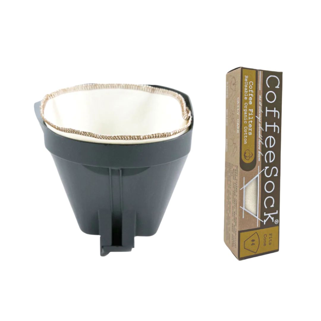 Coffee Filter - Reusable Drip #4 Cone - Organic - 2 Filters - Single Pack-Respectful Goods