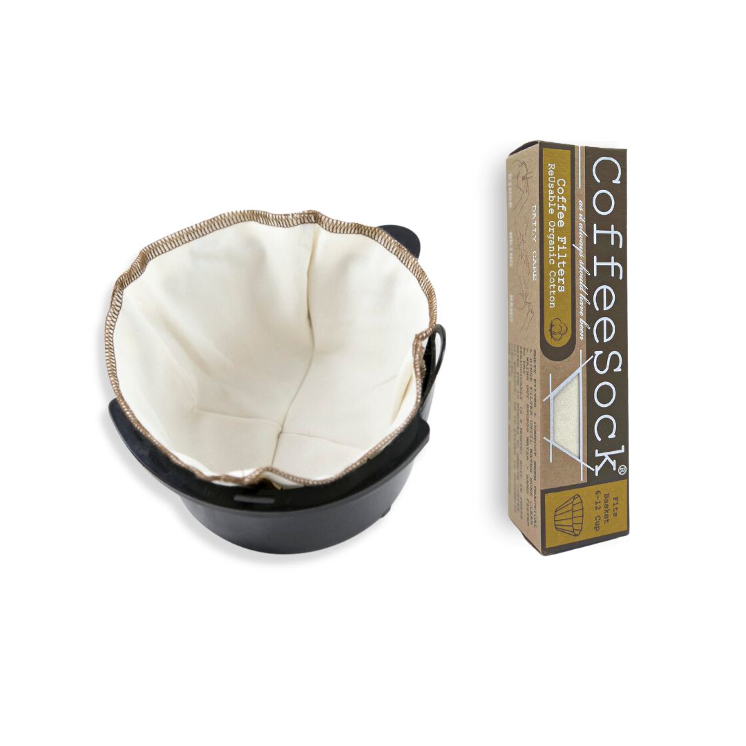 Coffee Filter - Reusable Basket 6-12 Cup - Organic - 2 Filters - Single Pack-Respectful Goods