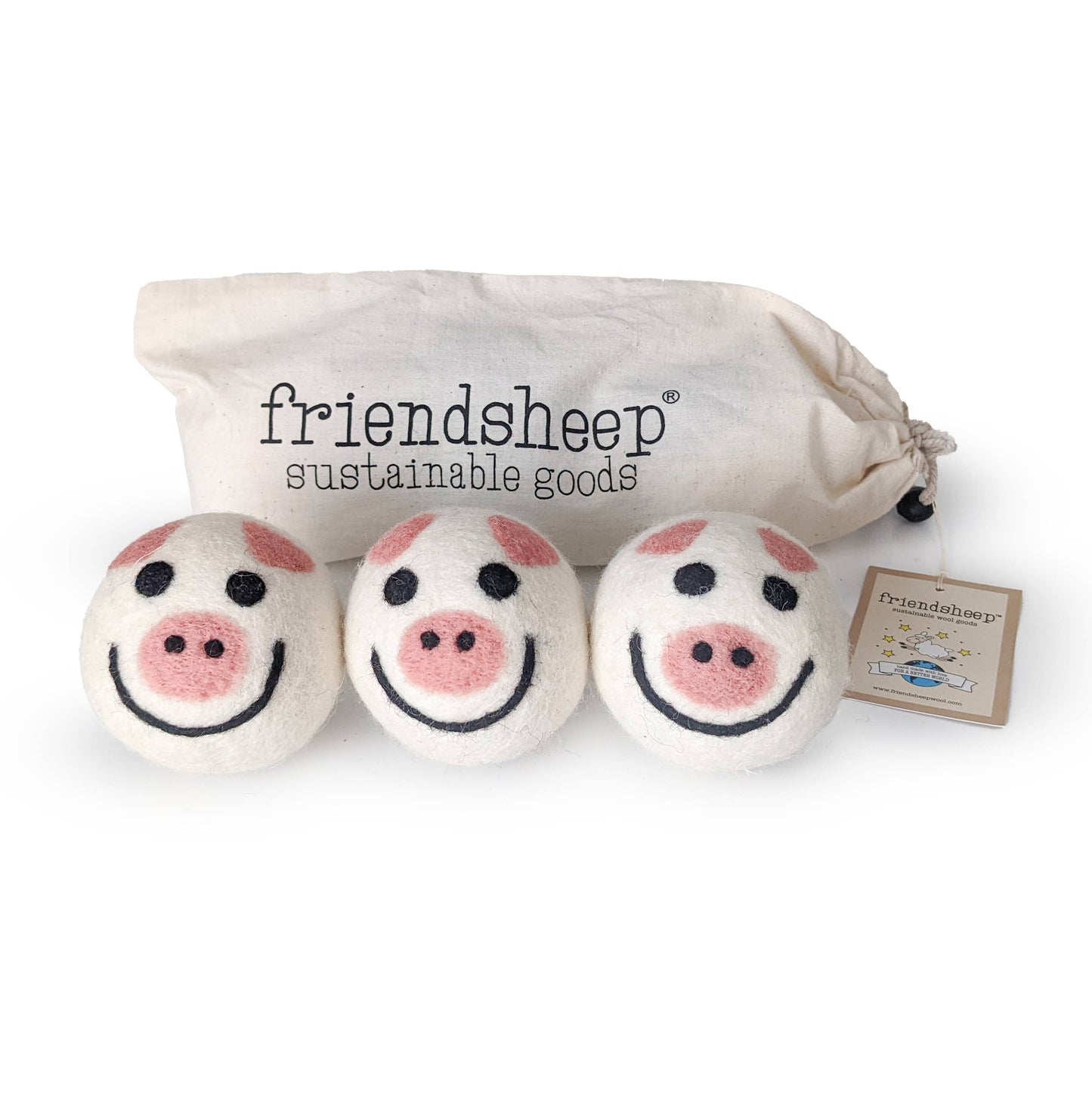 Pig Trio Eco Dryer Balls - Set of 3-Respectful Goods