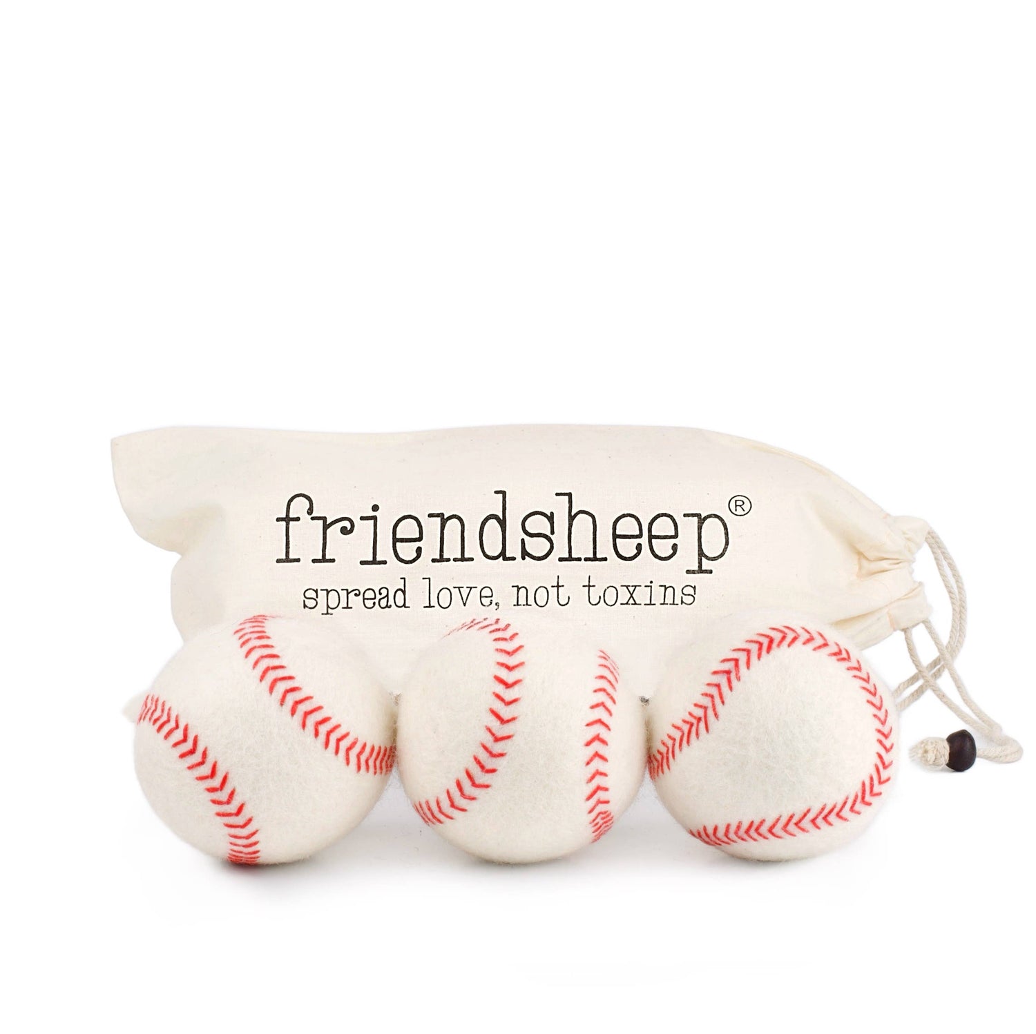 Baseball Eco Wool Dryer Balls - Set of 3 - Home Run-Respectful Goods