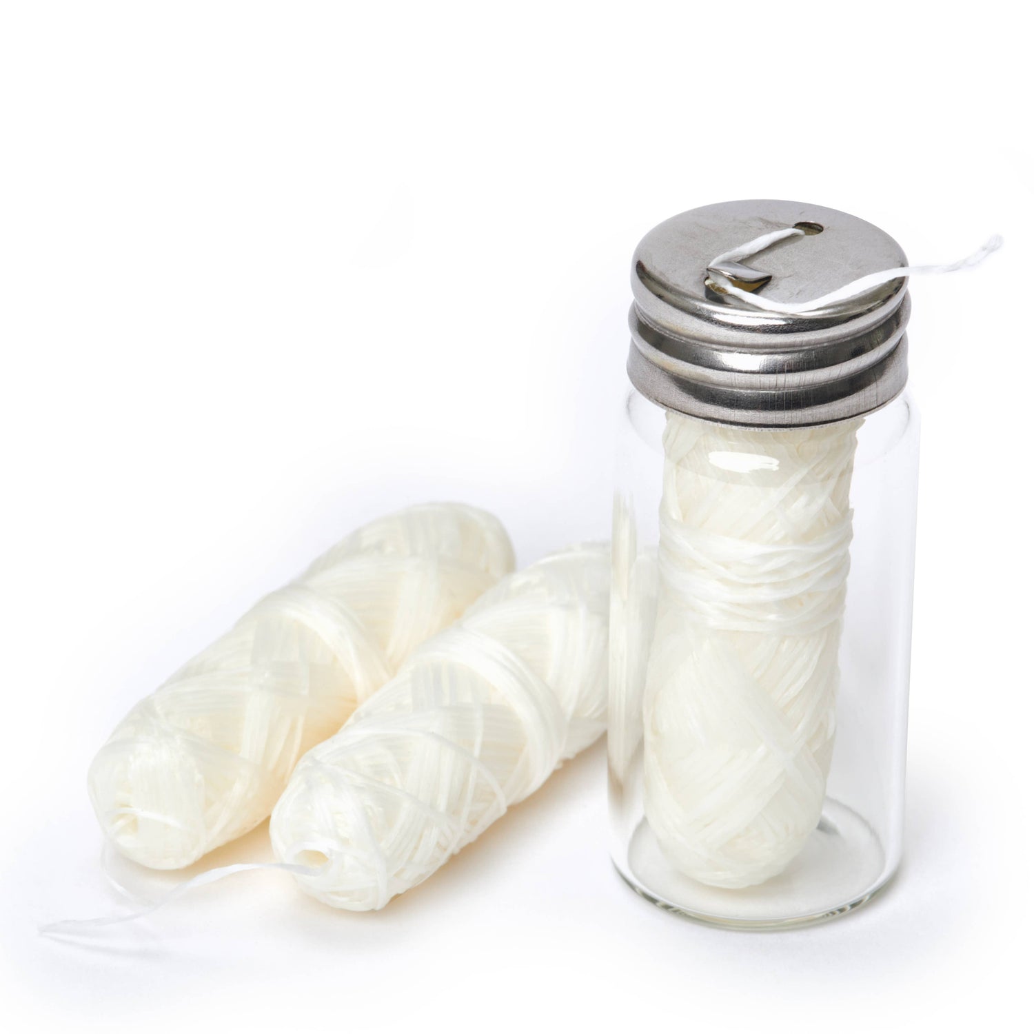 Dental Floss - Biodegradable Bamboo - Bundle (Glass Jar + 2 Refills)-Respectful Goods