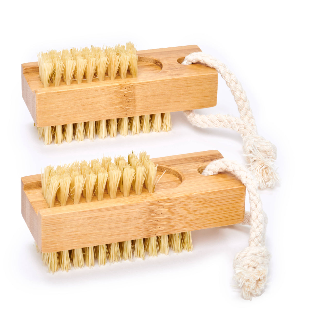 Nail Brush - Bamboo Wood Sisal Bristles - Pack of 2-Respectful Goods