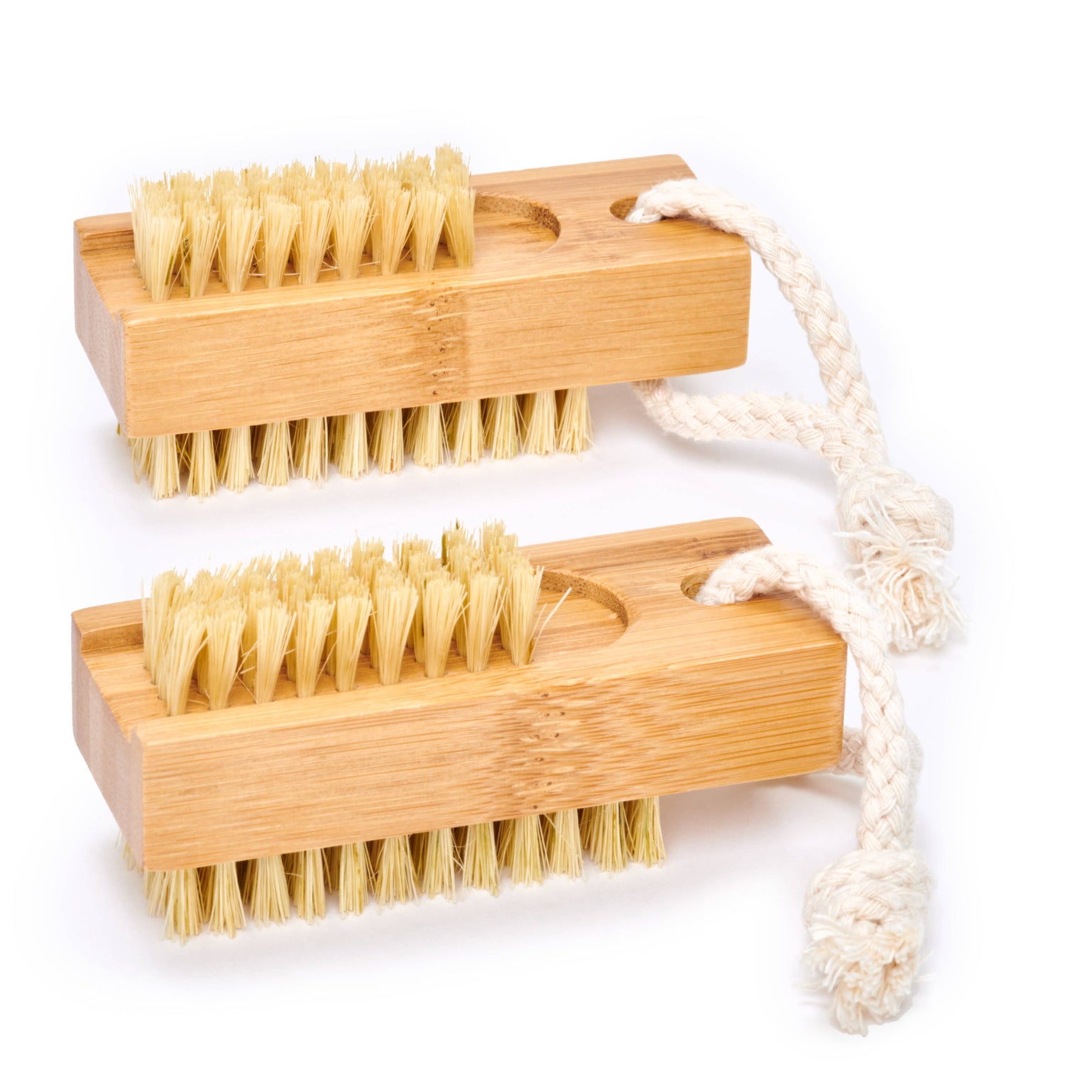 Nail Brush - Bamboo Wood Sisal Bristles - Pack of 2-Respectful Goods