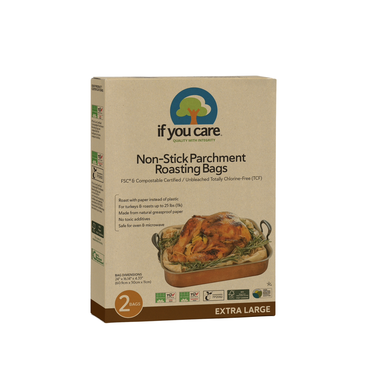 Non-Stick Roasting Bags - Roasting Bag - If You Care - 2 Extra Large Bags - FSC Certified, Chlorine-Free, Plastic-Free