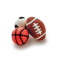Pet Toys - Sporty Balls - Friendsheep - Pack of 3 Wool Balls - Handmade, Eco-Friendly, Multi-Purpose