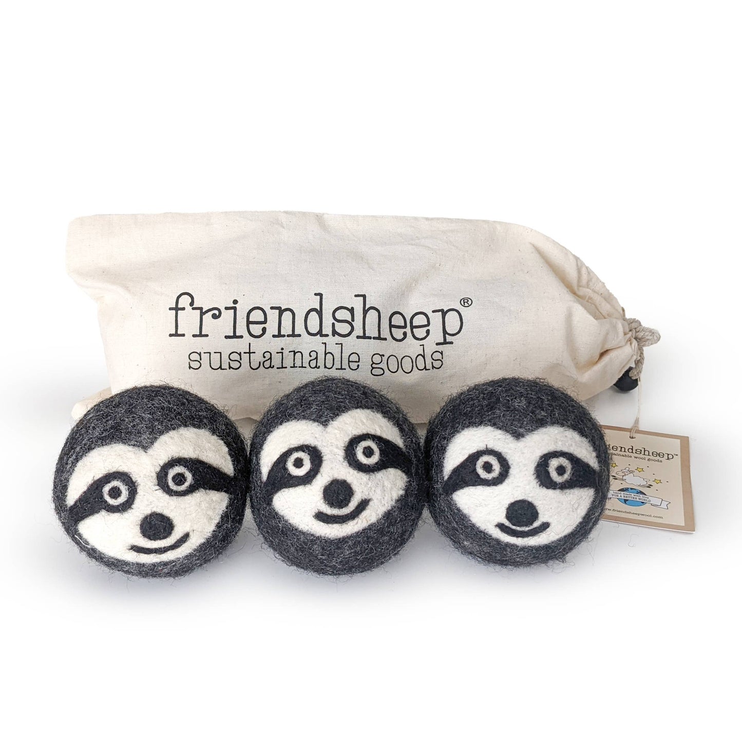 Sloth Trio Eco Dryer Balls - Set of 3-Respectful Goods