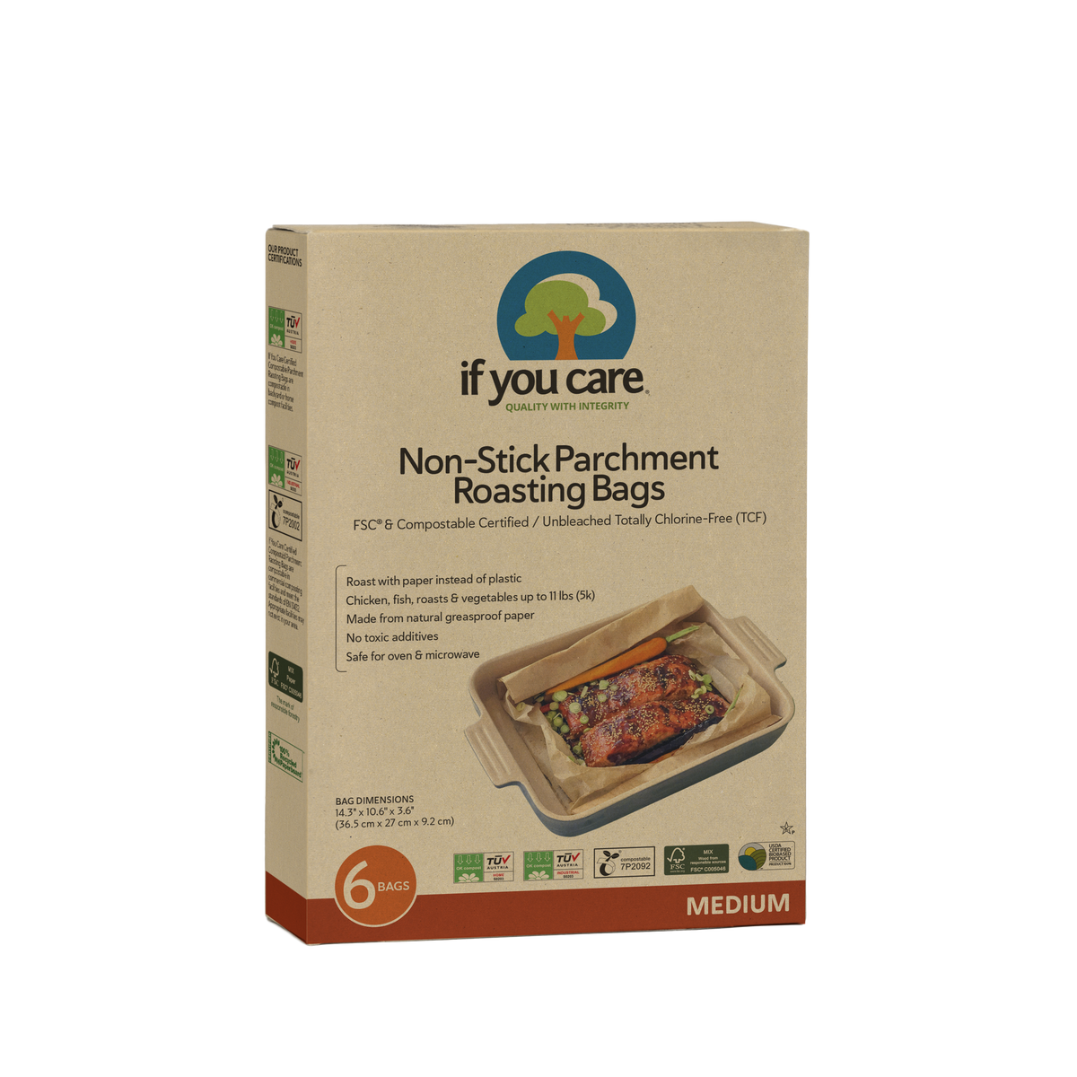 Non-Stick Roasting Bags - Roasting Bag - If You Care - 6 Medium Bags - FSC Certified, Chlorine-Free, Plastic-Free